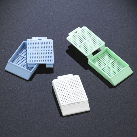 Globe Scientific Cassette, Biopsy Embedding with Attached Lid, 30? Writing Area, BLUE, 500/Dispenser Box, 2 Boxes/Unit Image